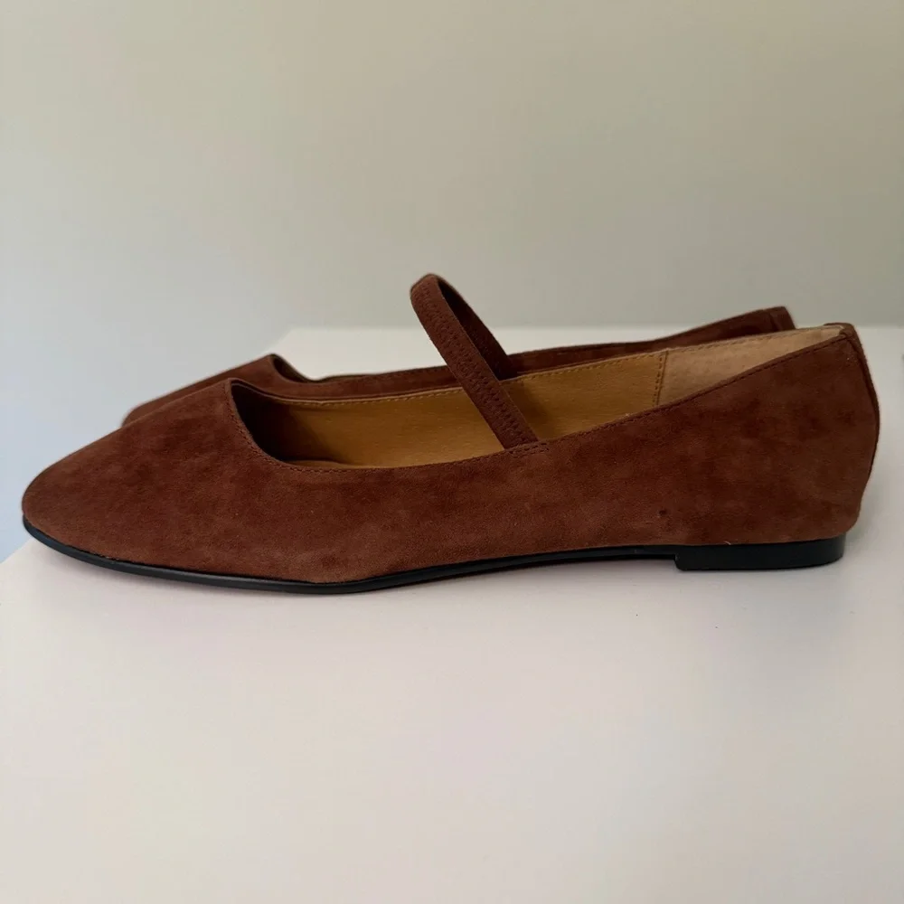 NWOT Madewell The Greta Ballet Flat in Suede - Soft Mahogany - size 8 - NN046 - Picture 7 of 12